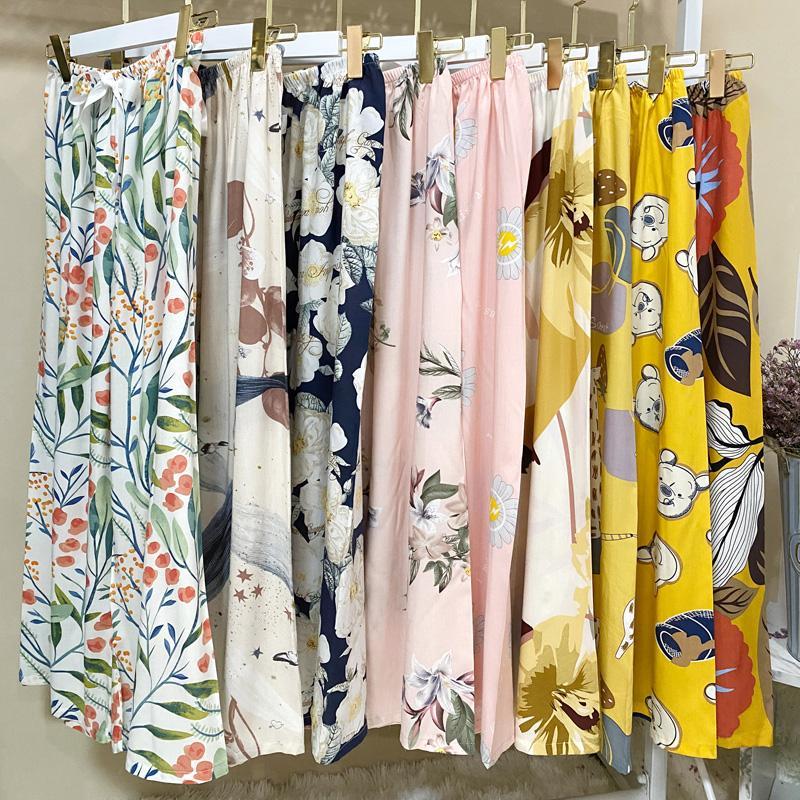 Quần ngủ Pijama ống rộng phong cách thời trang dành cho nữ
