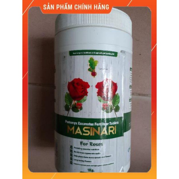 Phân trùn quế nén viên cao cấp MASINARI hũ 1kg chuyên dùng cho Hoa hồng
