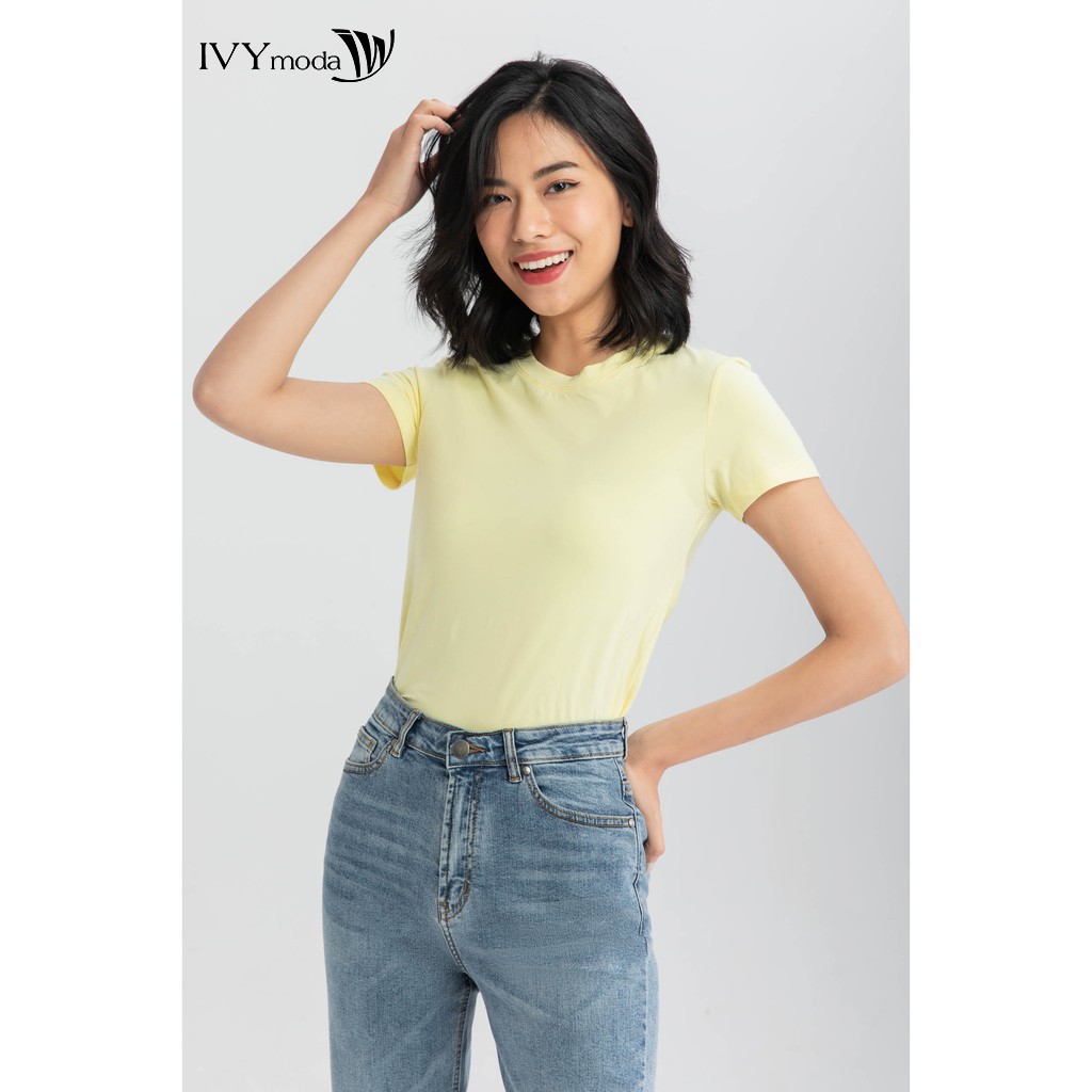 Áo thun cổ tròn nữ IVY moda MS 57P0092