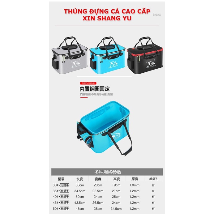 Thùng đựng cá đa năng gấp gọn Xin Shang Yu - Nhựa dẻo EVA