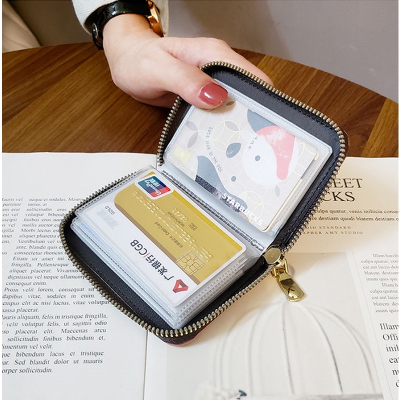 Ví Ngắn Đựng Tiền Xu / Thẻ Có Khóa Kéo Họa Tiết Hoạt Hình Dễ Thương Thời Trang