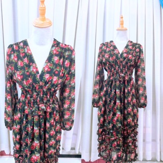 Đầm maxi hoa 3D nhí siêu đẹp