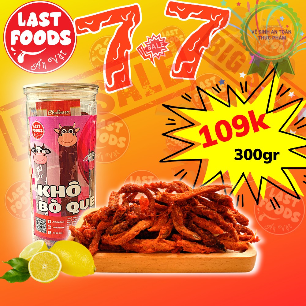 Khô bò que 300gram , ăn vặt LASTFOODS Hà Nội với các món đồ khô tiện lợi nhiều vị giá rẻ lại ngon