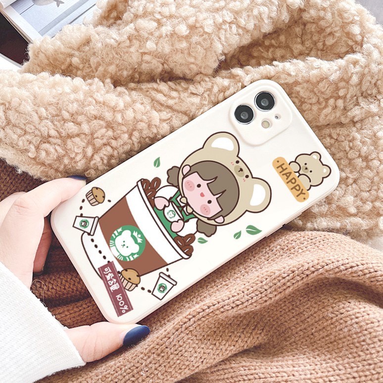 Ốp Lưng Iphone Viền Vuông Hình Cô Gái Girl 7plus/8/8plus/x/xs/xs max/11/11pro/11 promax/12 /12pro/12 pro max