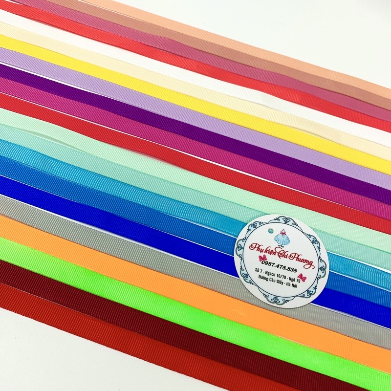 Ruy băng gân 1cm đủ màu . Link 2