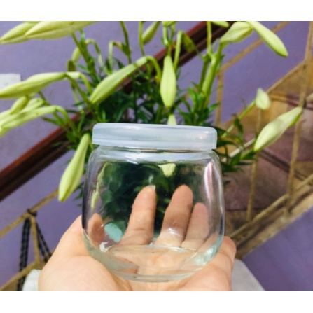 1 HŨ SỮA CHUA THUỶ TINH TRƠN 200ml HÀNG LOẠI 1 DÀY ĐẸP (nắp nhựa)