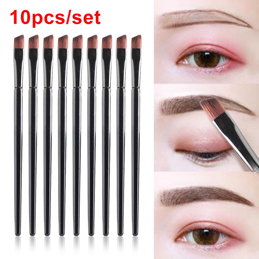 💎OKDEALS💎 10PCS Professional Eyebrow Brush Fashion Makeup Brushes Brow outline Cosmetic Blending Eyebrow Amazing Angled Synthetic Bristles Beauty Tools Eyeshadow