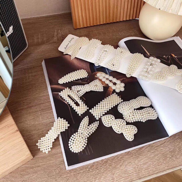 -𝐒𝐀𝐋𝐄- SET 10 Kẹp tóc ngọc Hàn Quốc đính hạt (SET 10 CÁI)