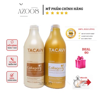 Cặp dầu gội xả Tacavy collagen 500 - 1000mlx2 dầu gội đầu mượt tóc, dưỡng tóc, phục hồi tóc hư tổn AZ008