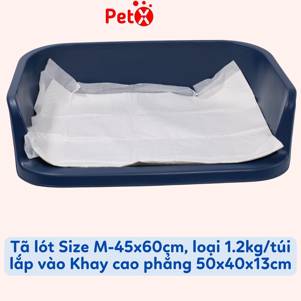 Tã lót cho chó mèo đi vệ sinh vào khay, chuồng bằng giấy siêu thấm hút 50, 100 tấm miếng PetX