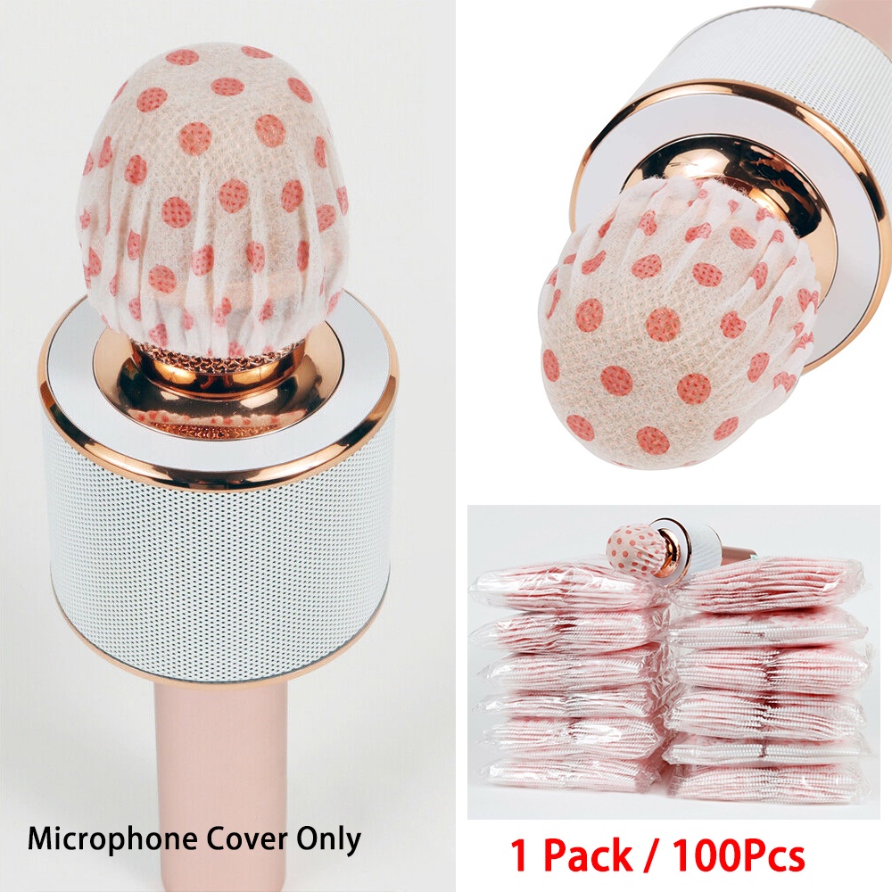 Combo 100 Cái Bọc Micro Karaoke Dùng 1 Lần, màu chấm bi và đen.