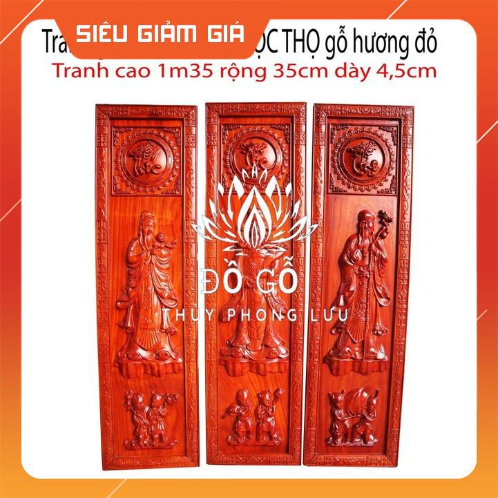 tranh tam đa gỗ hương đỏ mang lại may mắn