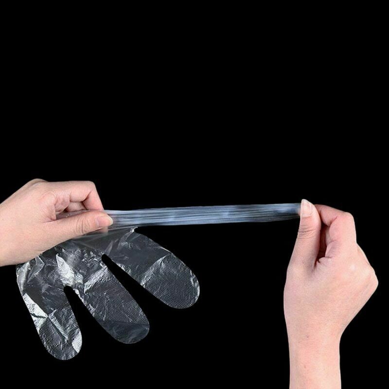 100/200 Pcs Eco-friendly Transparent PE Gloves/ Disposable Plastic Household Protective Gloves/ Restaurant Service, Kitchen Hygiene, Barbecue,One-off Food Processing Gloves