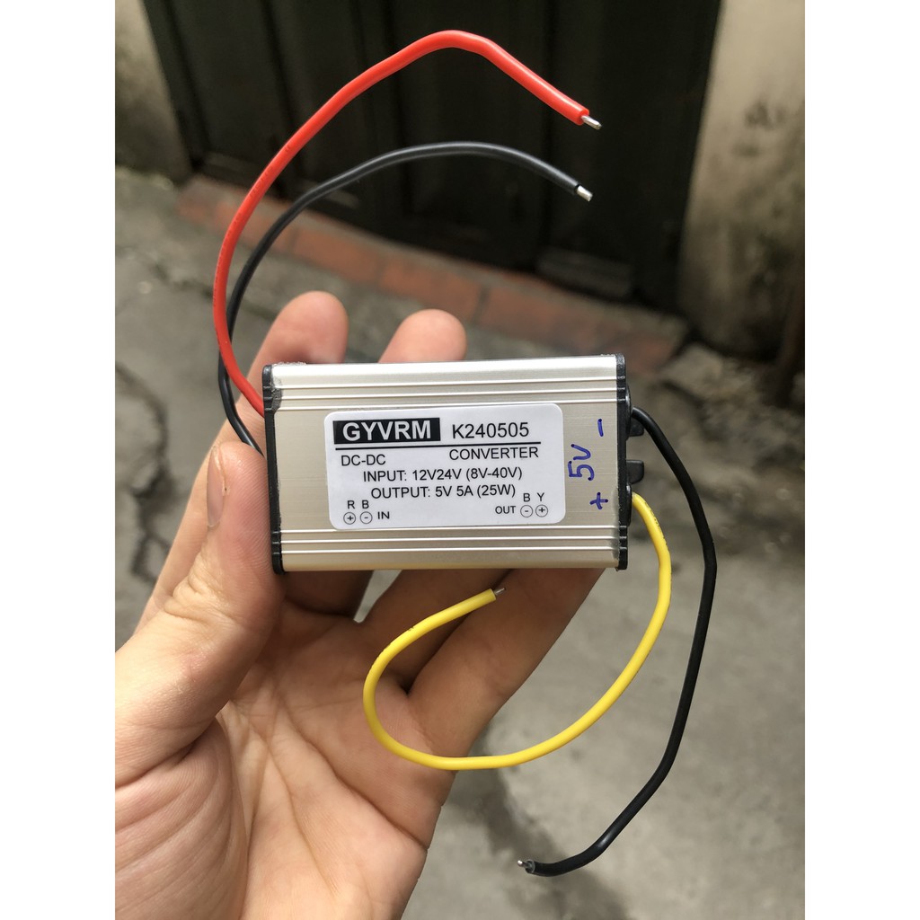 Bộ chuyển đổi nguồn điện 24v xuống 5V 5A chống nước loại tốt