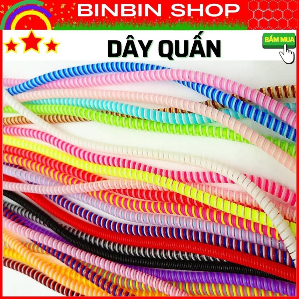Dây quấn cáp sạc tai nghe Dây quấn nhiều màu Dây quấn chống đứt cáp sạc tai nghe [BINBIN]