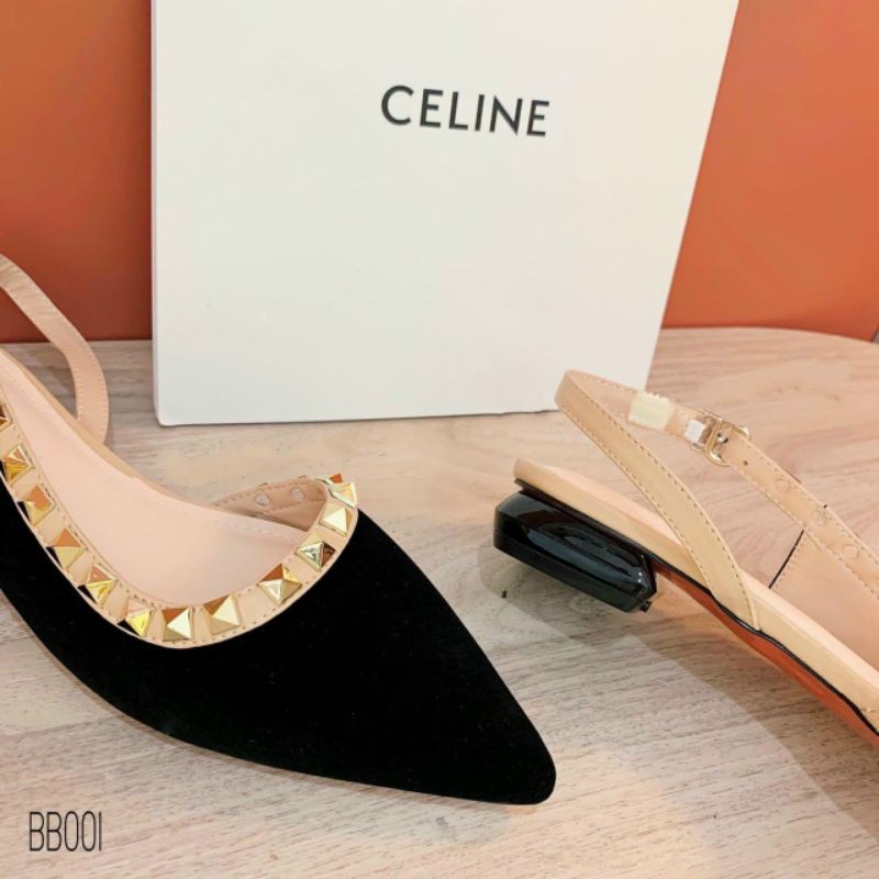 Giày bệt viền đá 1 màu đen duy nhất | BigBuy360 - bigbuy360.vn