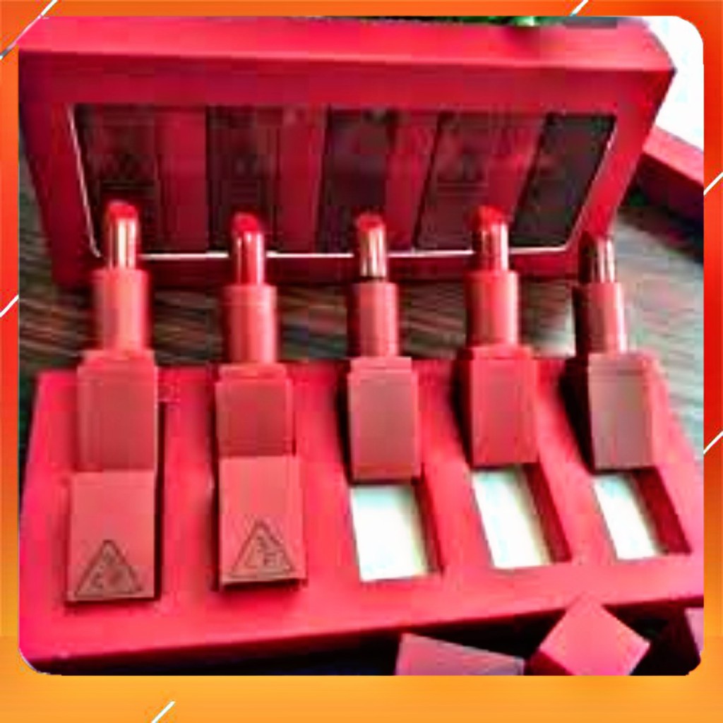 Set Son Lì 3CE Mini [FREE SHIP, TẶNG 3 CHAI DẦU THƠM] Free ship Sở Hữu Ngay Set 5 Cây Son Lì 3CE Red Recipe Mini Lip Kit