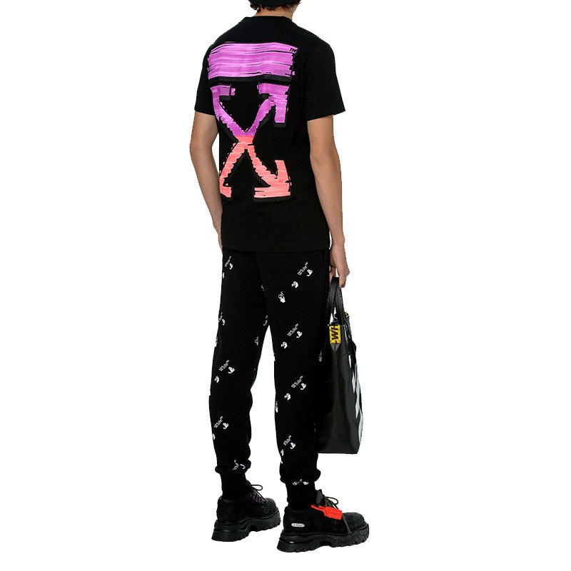 Off-white 2021 spring and summer new OW printing back X marker pink arrow short-sleeved T-shirt
