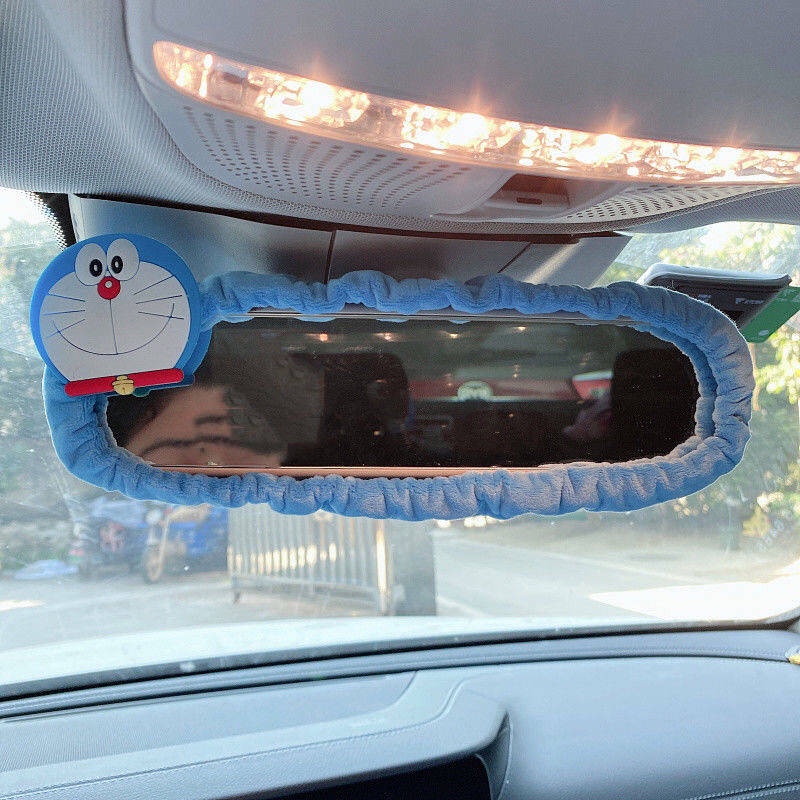 Doraemon Car Gear Rearview Mirror Pullover Pillow Lumbar Support Pillow Safety Belt Shoulder Pad Female Four Seasons Cartoon Cyber Celebrity Car Cute KlcY
