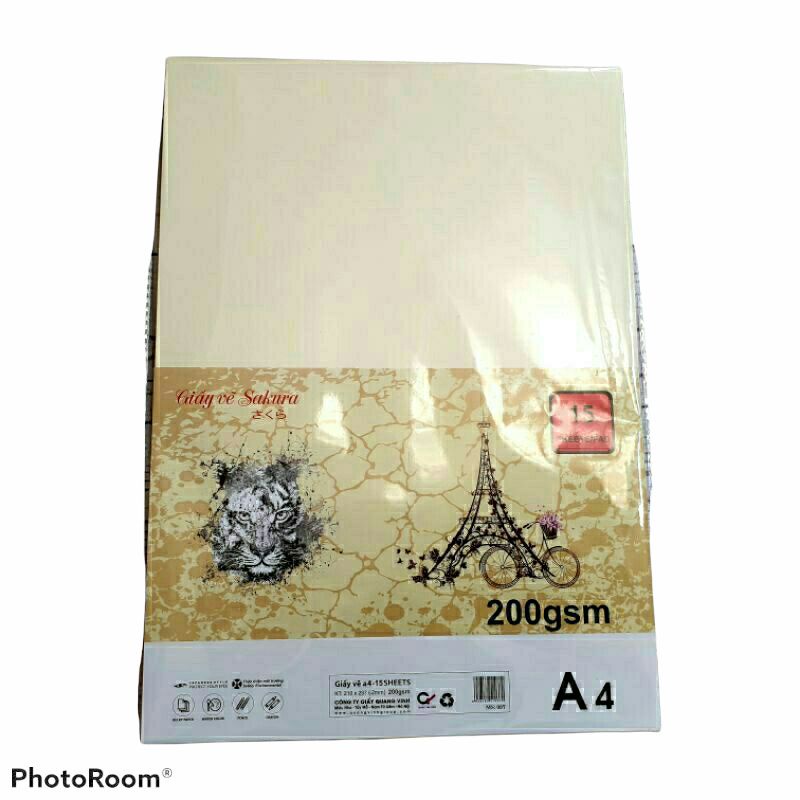 Tập 20 tờ giấy vẽ a3, a4 giấy sần 200gsm Sakura chuyên vẽ chì, vẽ kí họa, vẽ màu Gouat