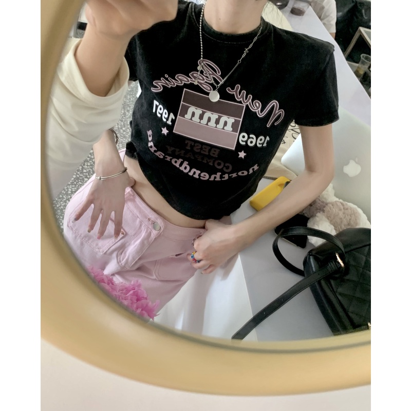 Áo Thun Nữ Ngắn Tay In Hình Phong Cách retro