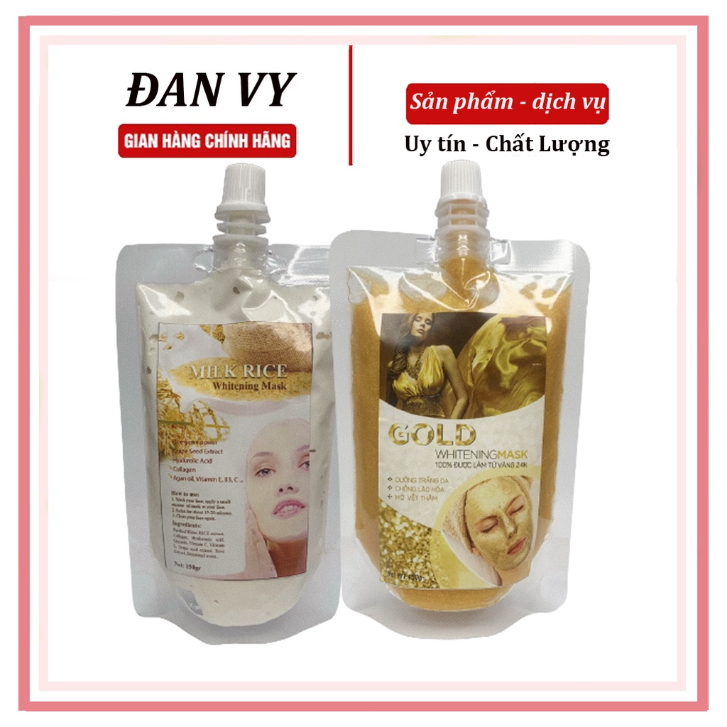 Mặt nạ mầm gạo non, vàng nano 24k và huyết hoa hồng cấy trắng da mặt cấp ẩm bịch 150ml