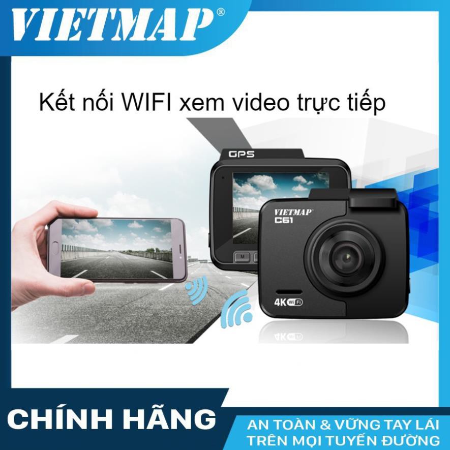 Camera hành trình VIETMAP C61 Pro  cho xe ô tô kèm thẻ nhớ 32G, 64G, 128GB