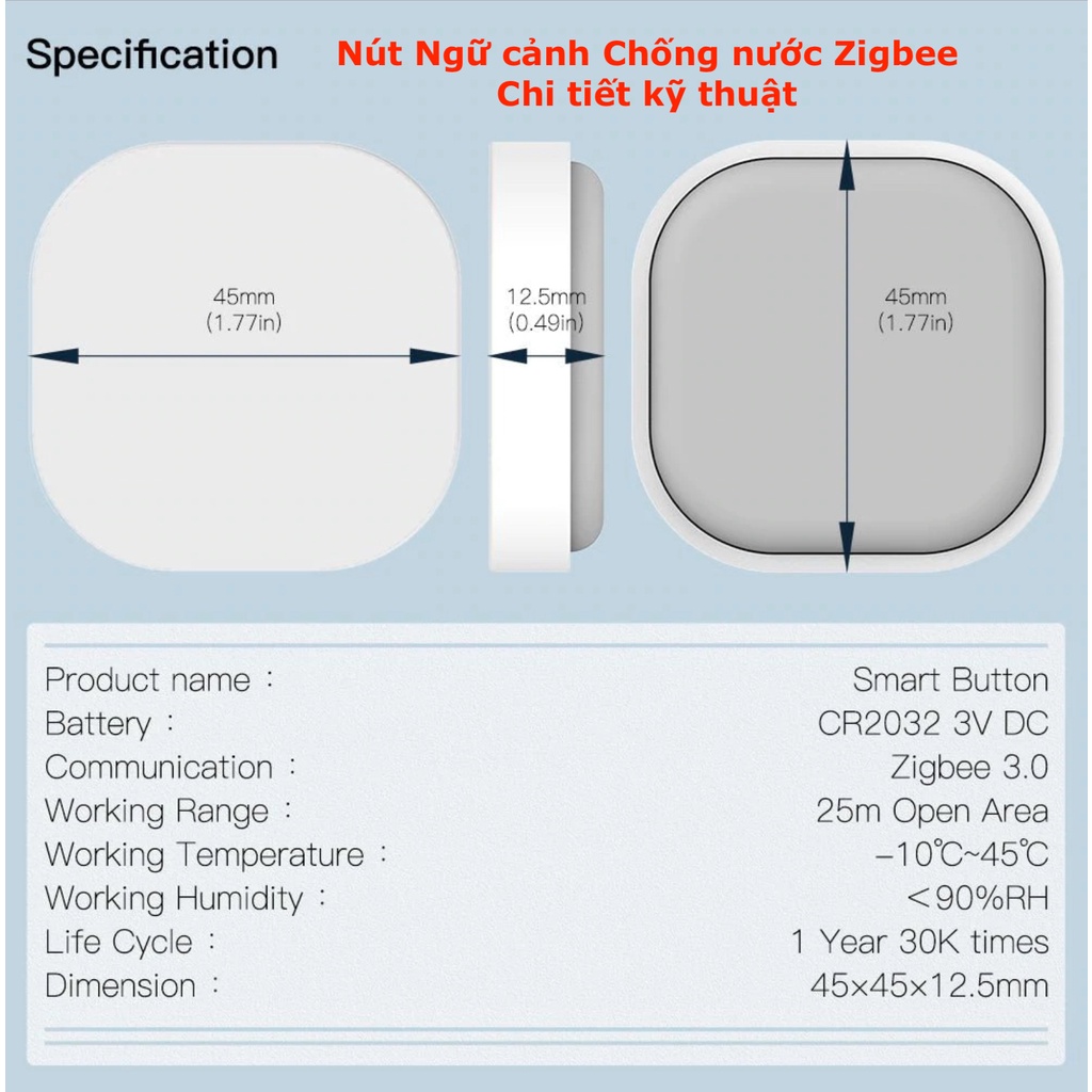 Nút chuông Ngữ cảnh thông minh, Zigbee , App Smart Life / Tuya Smart / Home Assistant ( Hass ) -