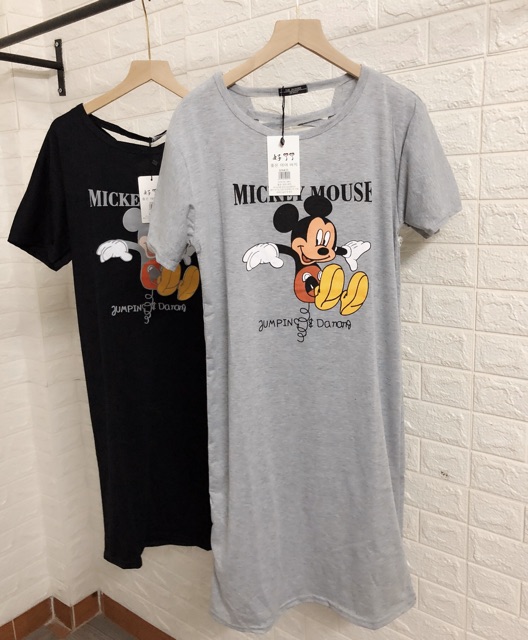 Váy suông có size dáng rộng mickey đan dây lưng | BigBuy360 - bigbuy360.vn