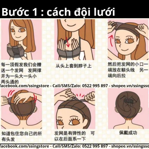 SSINGSTORE  Tóc giả wig uốn xoăn nhiều màu highlight chuyên dùng COSPLAY nhân vật Anime Manga Game