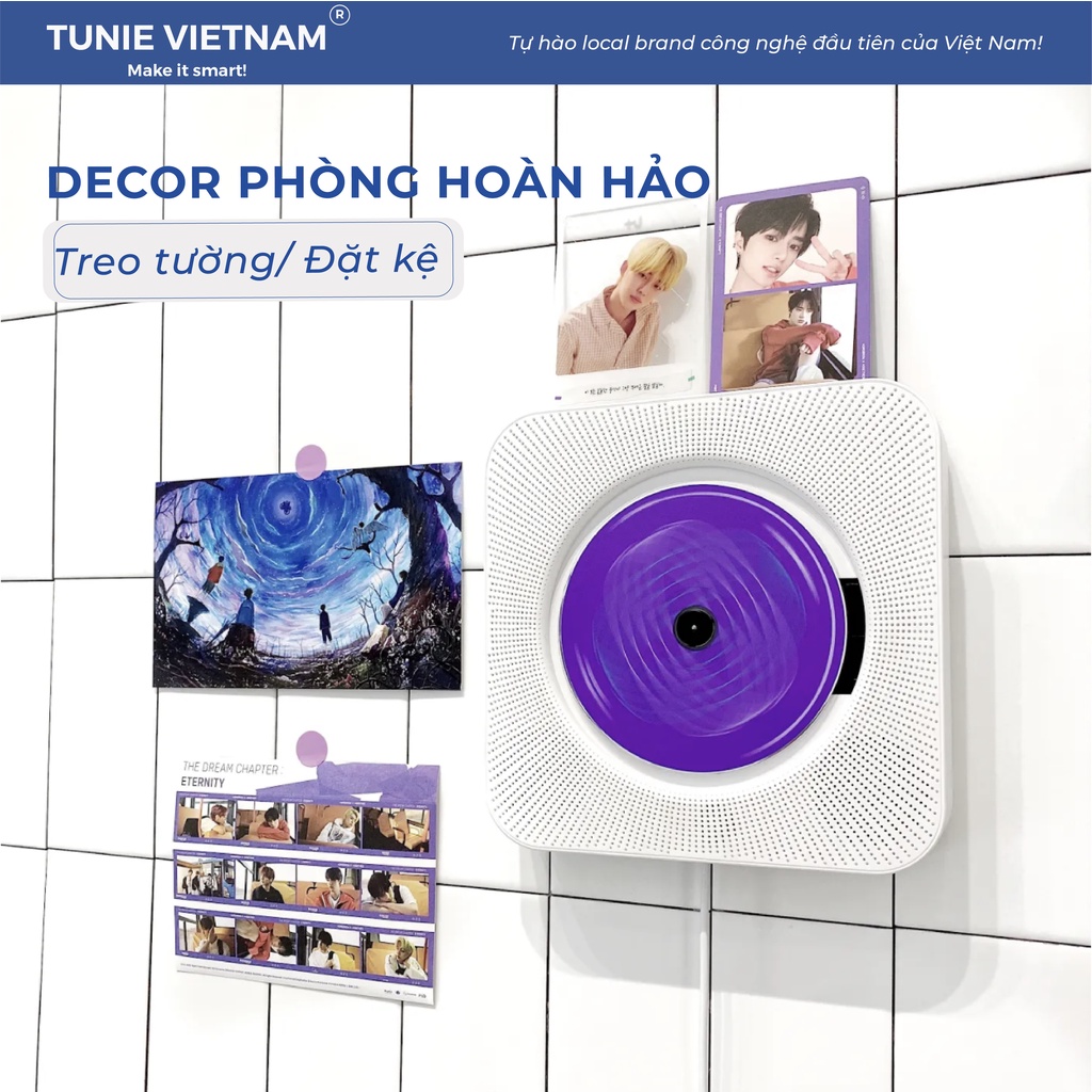 [FREE ĐĨA] Máy nghe nhạc Tunie CD Player kèm Bluetooth Màn LED Full phụ kiện