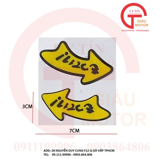 CẶP MŨI TÊN MÀU VÀNG , DÁN XE SIÊ CHẮC BẰNG DECAL NỔI CHỐNG NƯỚC