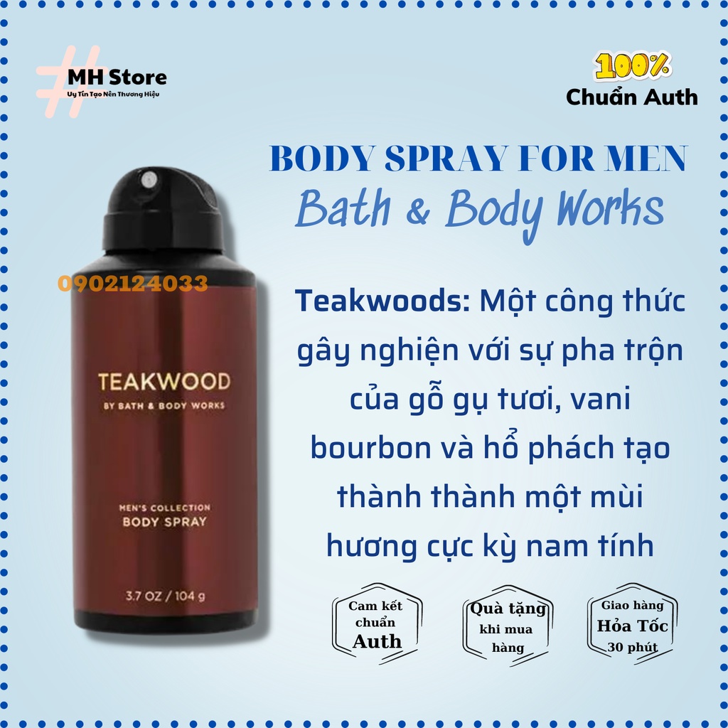 Body Spray Xịt Toàn Thân cho Nam Bath & Body Works chính hãng Mỹ - 104g MH Store