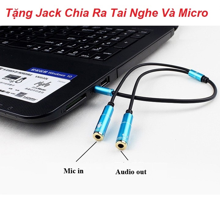 Tai Nghe Học Online, Hát Livesteam Chơi Gaming Âm Thanh Stereo, Tặng Jack Chia 2 Cắm Điện Thoại - Có Micro LED RGB HS705