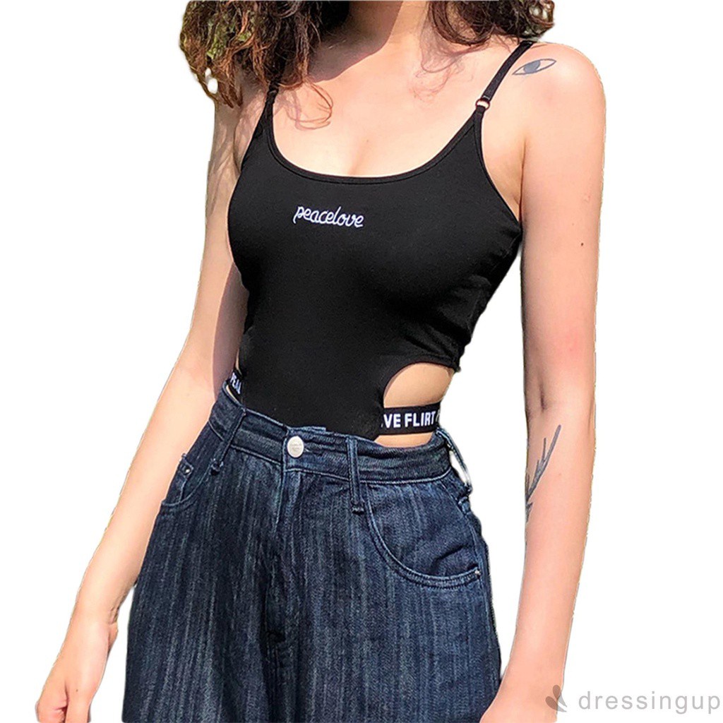 Bộ Áo Liền Quần Cổ Chữ U Thêu Chữ Màu Đen Thời Trang Mùa Hè Cho Nữ | BigBuy360 - bigbuy360.vn