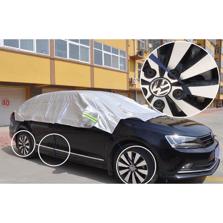 Bạt phủ nửa xe ô tô - Bạt che nóc xe hơi chống nóng, chống xước, chống mưa gọn gàng cho các dòng xe