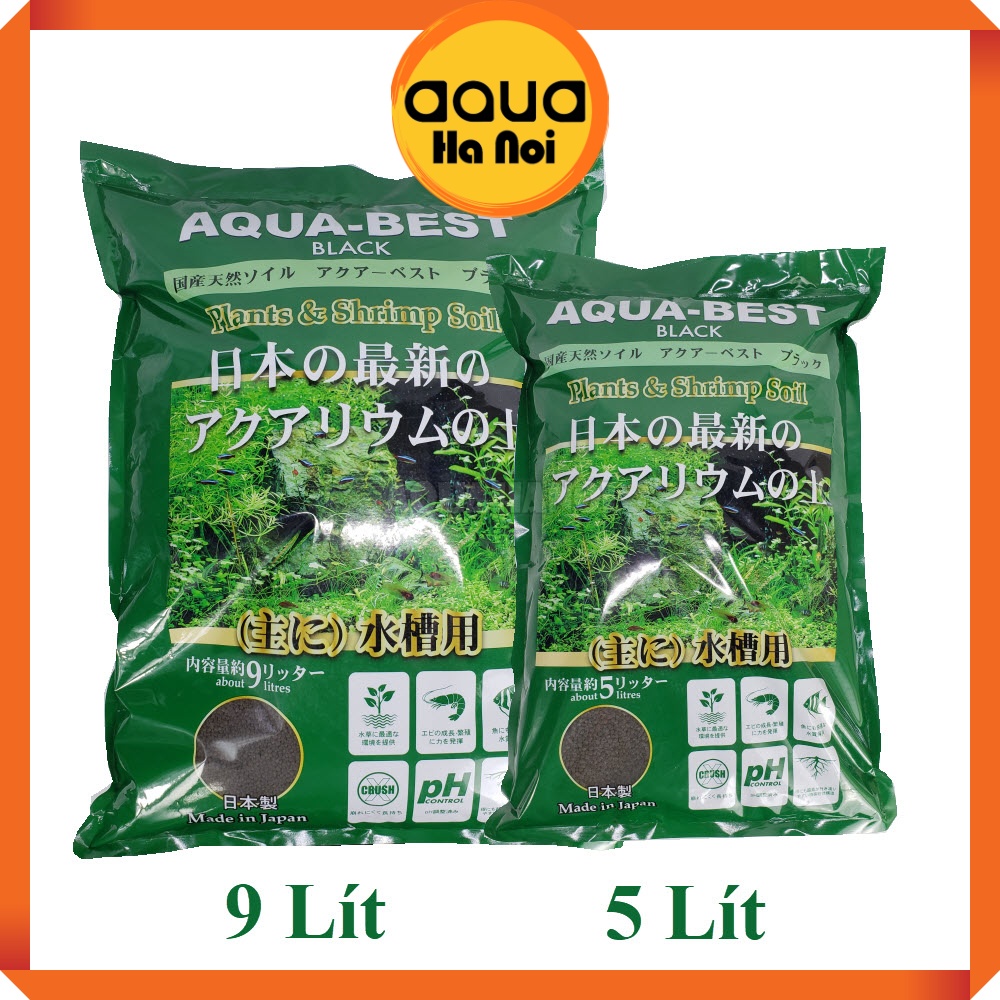 Phân nền Nhật Bản Aqua Best cung cấp dinh dưỡng hồ thủy sinh cá tép cảnh - hạt màu đen- Bao 1Kg/ 5 Lít