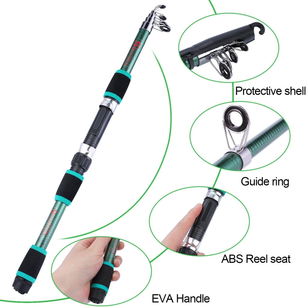Cần câu cá xoay 1.8M Cần câu cá bằng kính thiên văn cho trẻ em Cần câu