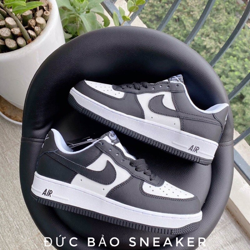 Giày thể thao nam đen buộc dây . giày Nike panda , sneaker af1 đen trắng kèm hộp