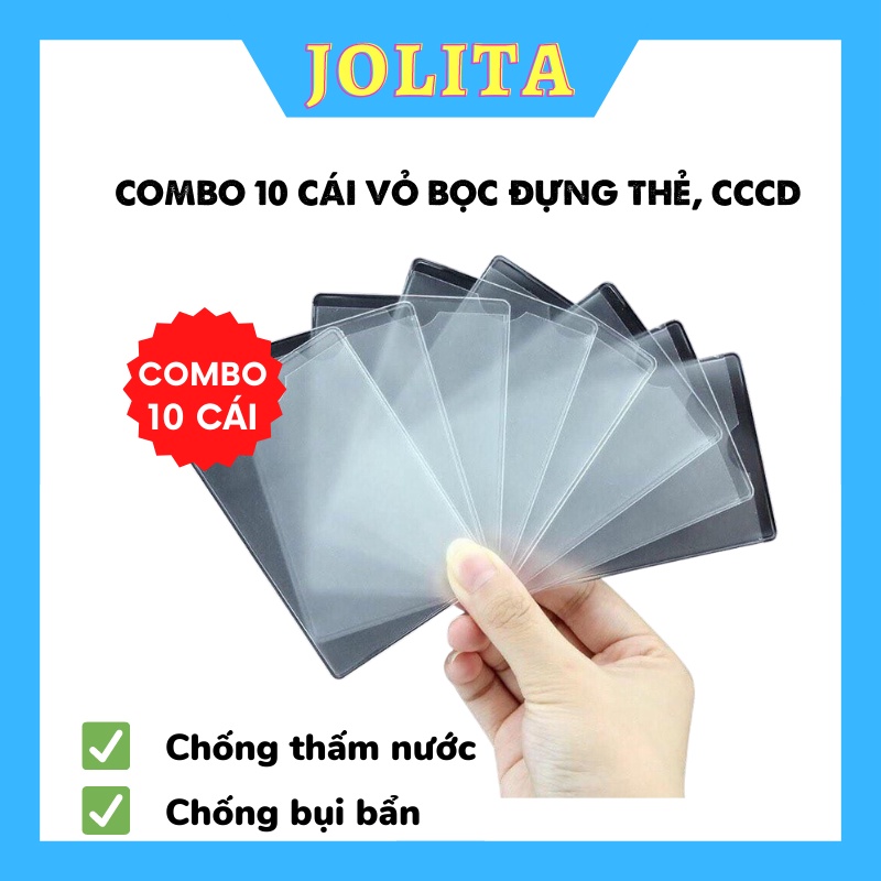Ví đựng thẻ ngân hàng vỏ bọc căn cước công dân bằng lái xe chống nước túi đựng ảnh thẻ JOLITA VBATM