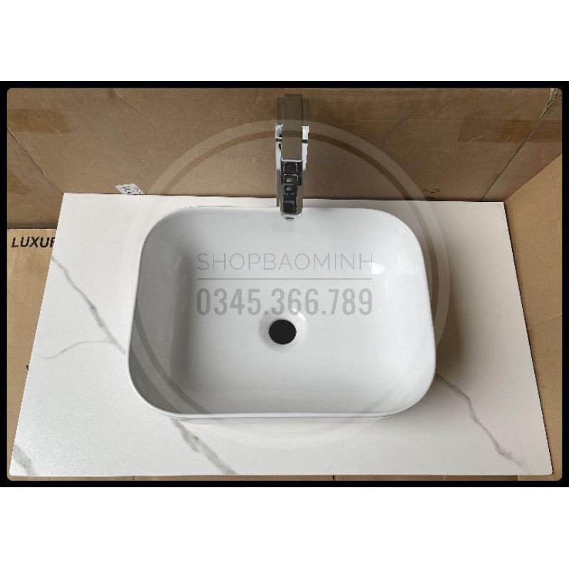 Chậu rửa mặt - Lavabo chữ nhật đặt bàn 618