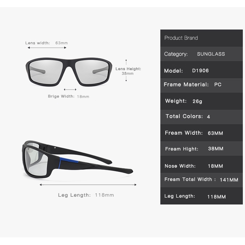 Kính mát thay đổi màu phân cực cho nam và nữ