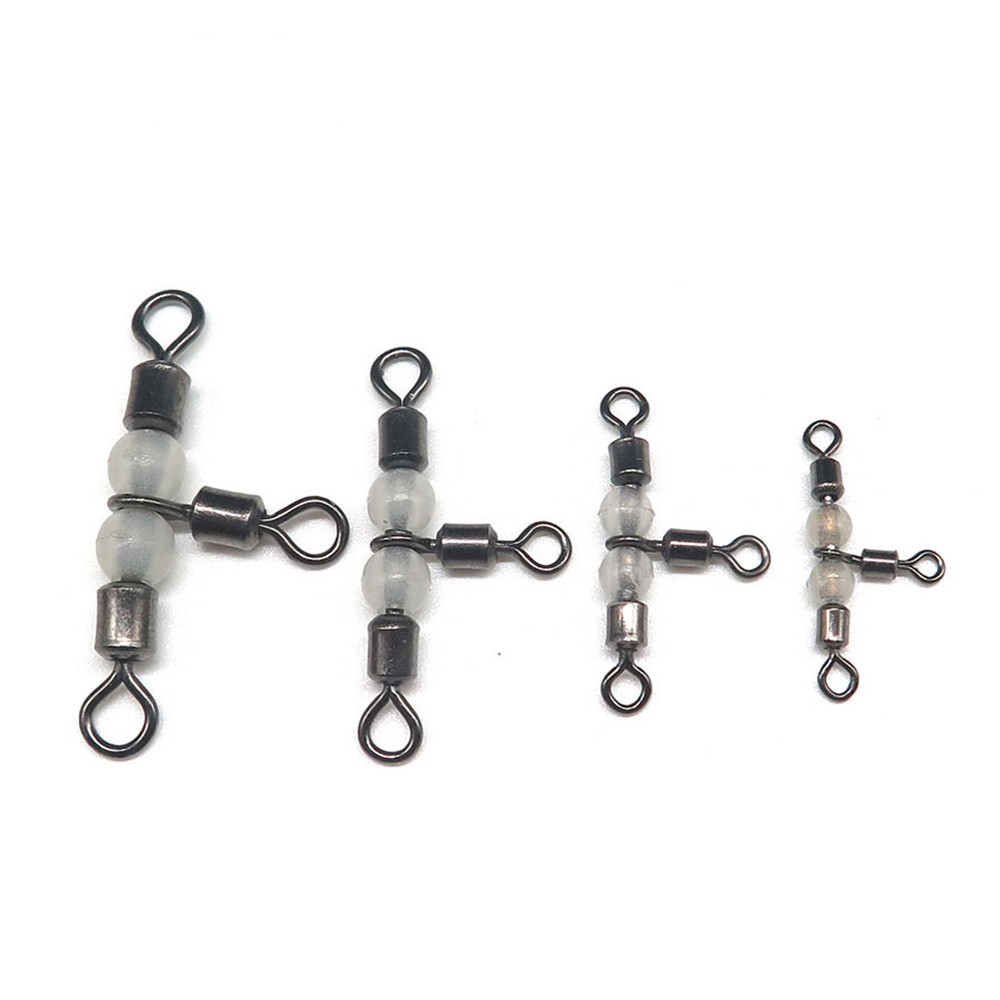 Set 10 Phụ Kiện Chia Dây Câu Cá 3 Chiều Bằng Đồng Thau Siêu Bền Phát Sáng Chất Lượng Cao