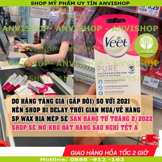 Miếng wax lông body Veet (20 miếng + tặng 2 khăn lau sáp dưỡng da) ANVISHOP