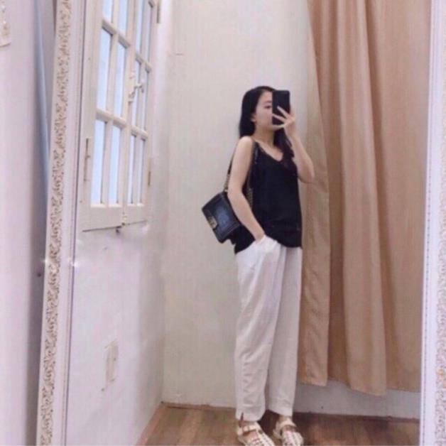 Quần baggy đũi xước nhật cạp chun form đẹp