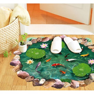 DECAL DÁN TƯỜNG AO CÁ 3D 3
