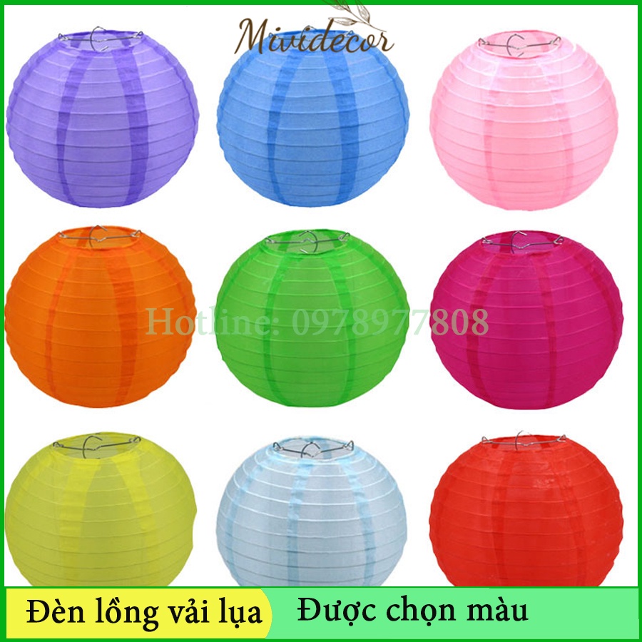 Đèn lồng vải lụa không thấm nước trang trí ngoài trời (mua 30 tặng 1) tổng hợp đủ màu