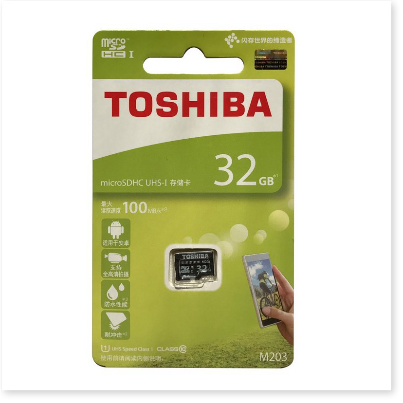 Thẻ nhớ MicroSD 32G Class 10 Toshiba chính hãng, Box xanh 100mb/s | BigBuy360 - bigbuy360.vn