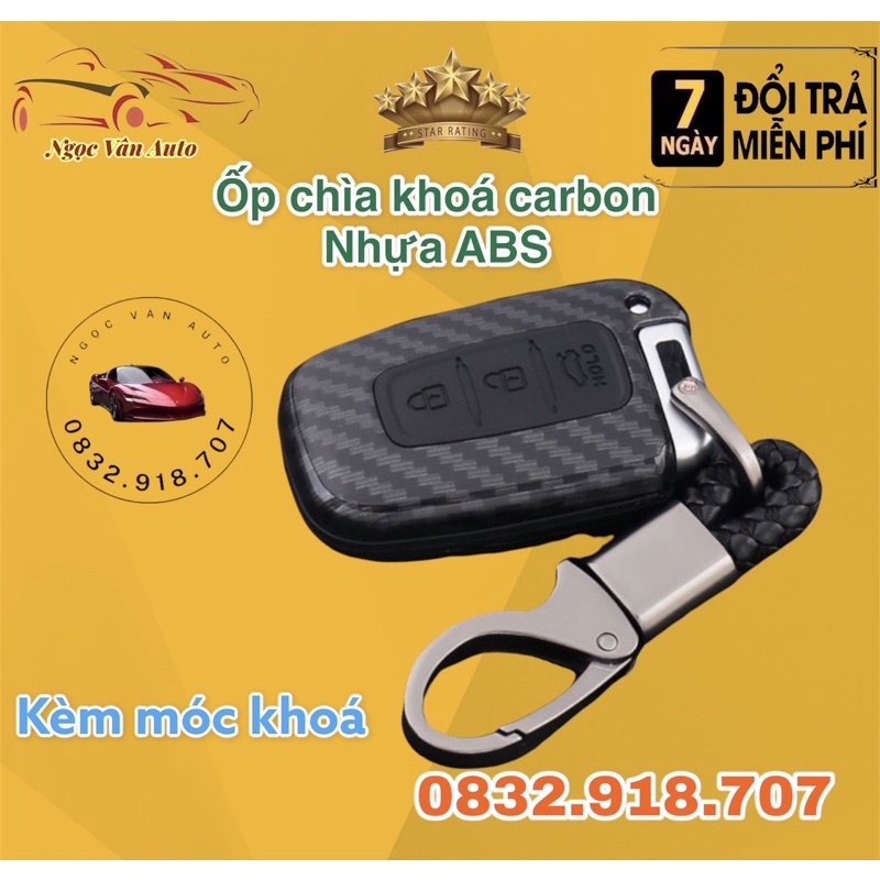 ốp chìa khoá Carbon Sorento, Tucson 2010+ chìa thông minh