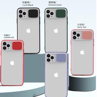 Ốp lưng Iphone 11 6.1 , Iphone 11 pro max 6.5 dẻo viềng lưng trong nhám,camera có nắp trượt đậy lại